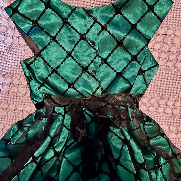 NWT Green Satin Dress with Velvet Jacket Sz 10 - Picture 9 of 9